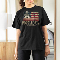 Da Pope Leo XIV T Shirt For Women From America Chicago USA Flag Cross