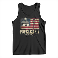 Da Pope Leo XIV Tank Top From America Chicago USA Flag Cross
