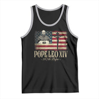 Da Pope Leo XIV Tank Top From America Chicago USA Flag Cross