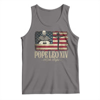 Da Pope Leo XIV Tank Top From America Chicago USA Flag Cross