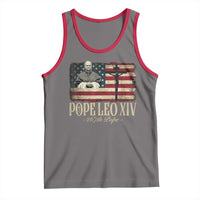 Da Pope Leo XIV Tank Top From America Chicago USA Flag Cross