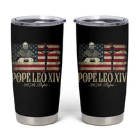 Da Pope Leo XIV Tumbler Cup From America Chicago USA Flag Cross