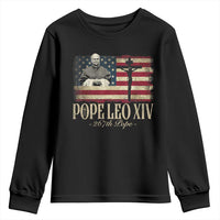 Da Pope Leo XIV Youth Sweatshirt From America Chicago USA Flag Cross