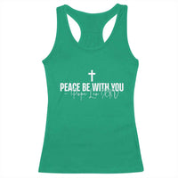 Pope Leo XIV Racerback Tank Top Peace Be With You All Catholic Church Subtle Cross