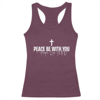 Pope Leo XIV Racerback Tank Top Peace Be With You All Catholic Church Subtle Cross