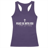 Pope Leo XIV Racerback Tank Top Peace Be With You All Catholic Church Subtle Cross