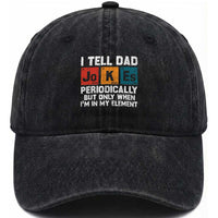 Dad Jokes Washed Cotton Baseball Cap Periodically Element Funny Fathers Day