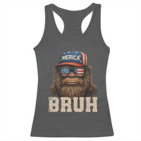 Bruh Bigfoot Merica Racerback Tank Top American Flag Patriotic 4th Of July - Wonder Print Shop