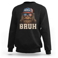 Bruh Bigfoot Merica Sweatshirt American Flag Patriotic 4th Of July - Wonder Print Shop