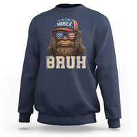 Bruh Bigfoot Merica Sweatshirt American Flag Patriotic 4th Of July - Wonder Print Shop