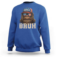 Bruh Bigfoot Merica Sweatshirt American Flag Patriotic 4th Of July - Wonder Print Shop