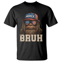 Bruh Bigfoot Merica T Shirt American Flag Patriotic 4th Of July - Wonder Print Shop