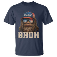 Bruh Bigfoot Merica T Shirt American Flag Patriotic 4th Of July - Wonder Print Shop