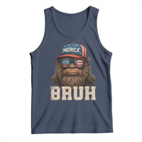 Bruh Bigfoot Merica Tank Top American Flag Patriotic 4th Of July - Wonder Print Shop