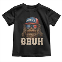 Bruh Bigfoot Merica Toddler T Shirt American Flag Patriotic 4th Of July - Wonder Print Shop