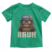 Bruh Bigfoot Merica Toddler T Shirt American Flag Patriotic 4th Of July - Wonder Print Shop