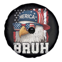 Bruh 'Merica Bald Eagle 4th of July Spare Tire Cover Patriotic USA Flag - Wonder Print Shop