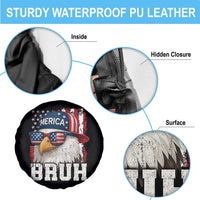 Bruh 'Merica Bald Eagle 4th of July Spare Tire Cover Patriotic USA Flag - Wonder Print Shop