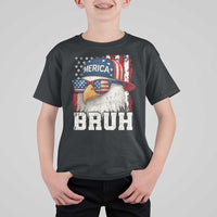 Bruh 'Merica Bald Eagle 4th of July T Shirt For Kid Patriotic USA Flag - Wonder Print Shop