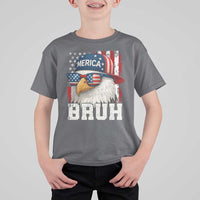 Bruh 'Merica Bald Eagle 4th of July T Shirt For Kid Patriotic USA Flag - Wonder Print Shop