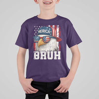 Bruh 'Merica Bald Eagle 4th of July T Shirt For Kid Patriotic USA Flag - Wonder Print Shop