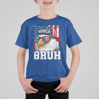 Bruh 'Merica Bald Eagle 4th of July T Shirt For Kid Patriotic USA Flag - Wonder Print Shop