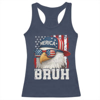 Bruh 'Merica Bald Eagle 4th of July Racerback Tank Top Patriotic USA Flag - Wonder Print Shop