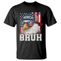 Bruh 'Merica Bald Eagle 4th of July T Shirt Patriotic USA Flag - Wonder Print Shop