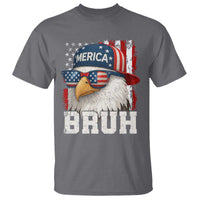 Bruh 'Merica Bald Eagle 4th of July T Shirt Patriotic USA Flag - Wonder Print Shop