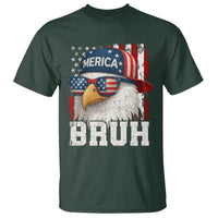 Bruh 'Merica Bald Eagle 4th of July T Shirt Patriotic USA Flag - Wonder Print Shop
