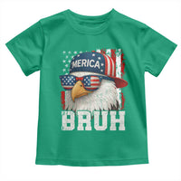 Bruh 'Merica Bald Eagle 4th of July Toddler T Shirt Patriotic USA Flag - Wonder Print Shop