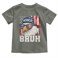 Bruh 'Merica Bald Eagle 4th of July Toddler T Shirt Patriotic USA Flag - Wonder Print Shop