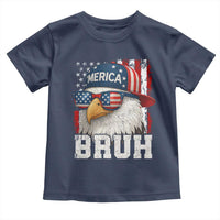 Bruh 'Merica Bald Eagle 4th of July Toddler T Shirt Patriotic USA Flag - Wonder Print Shop