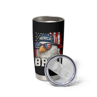 Bruh 'Merica Bald Eagle 4th of July Tumbler Cup Patriotic USA Flag - Wonder Print Shop