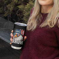 Bruh 'Merica Bald Eagle 4th of July Tumbler Cup Patriotic USA Flag - Wonder Print Shop