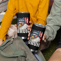 Bruh 'Merica Bald Eagle 4th of July Tumbler Cup Patriotic USA Flag - Wonder Print Shop