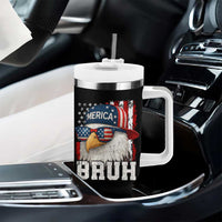 Bruh 'Merica Bald Eagle 4th of July Tumbler With Handle Patriotic USA Flag - Wonder Print Shop