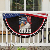 Bruh 'Merica Bald Eagle 4th of July Patriotic Fan Flag USA Flag