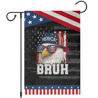Bruh 'Merica Bald Eagle 4th of July Garden Flag Patriotic USA Flag