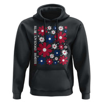 Subtle FDT Hoodie Boho Floral Red White Blue Social Justice - Wonder Print Shop