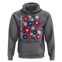 Subtle FDT Hoodie Boho Floral Red White Blue Social Justice - Wonder Print Shop