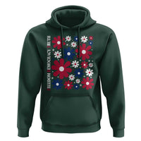 Subtle FDT Hoodie Boho Floral Red White Blue Social Justice - Wonder Print Shop