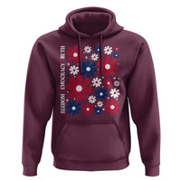 Subtle FDT Hoodie Boho Floral Red White Blue Social Justice - Wonder Print Shop