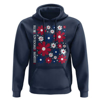 Subtle FDT Hoodie Boho Floral Red White Blue Social Justice - Wonder Print Shop