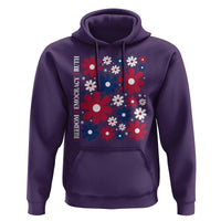 Subtle FDT Hoodie Boho Floral Red White Blue Social Justice - Wonder Print Shop