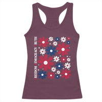 Subtle FDT Racerback Tank Top Boho Floral Red White Blue Social Justice - Wonder Print Shop