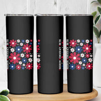 Subtle FDT Skinny Tumbler Boho Floral Red White Blue Social Justice - Wonder Print Shop