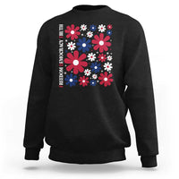 Subtle FDT Sweatshirt Boho Floral Red White Blue Social Justice - Wonder Print Shop