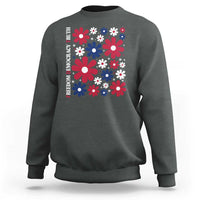 Subtle FDT Sweatshirt Boho Floral Red White Blue Social Justice - Wonder Print Shop