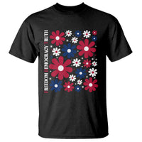 Subtle FDT T Shirt Boho Floral Red White Blue Social Justice - Wonder Print Shop